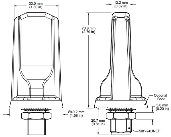 TE Connectivity / Linx Technologies ANT-5GW-SPNF Panel-Mount Cellular Sub-6 5G Antenna